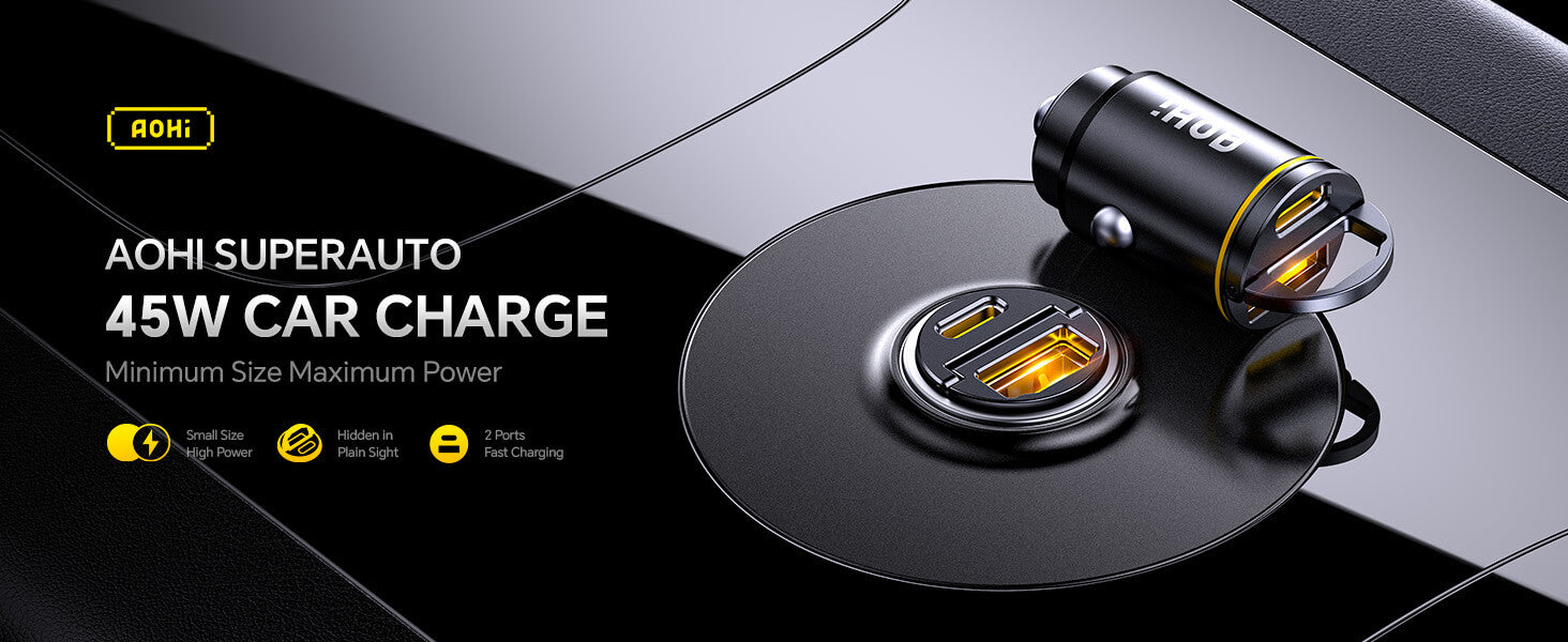 AOHI SUPERAUTO PD 45W Fast Car Charger (USB-C & USB-A)
