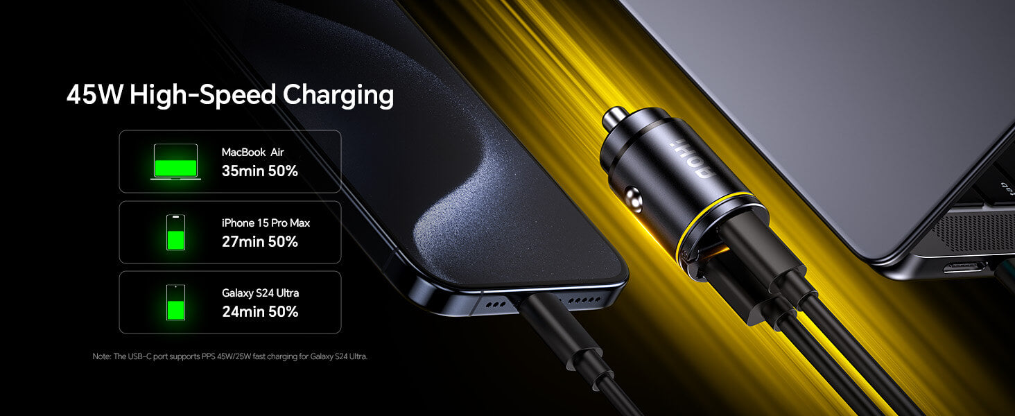 AOHI SUPERAUTO PD 45W Fast Car Charger (USB-C & USB-A)