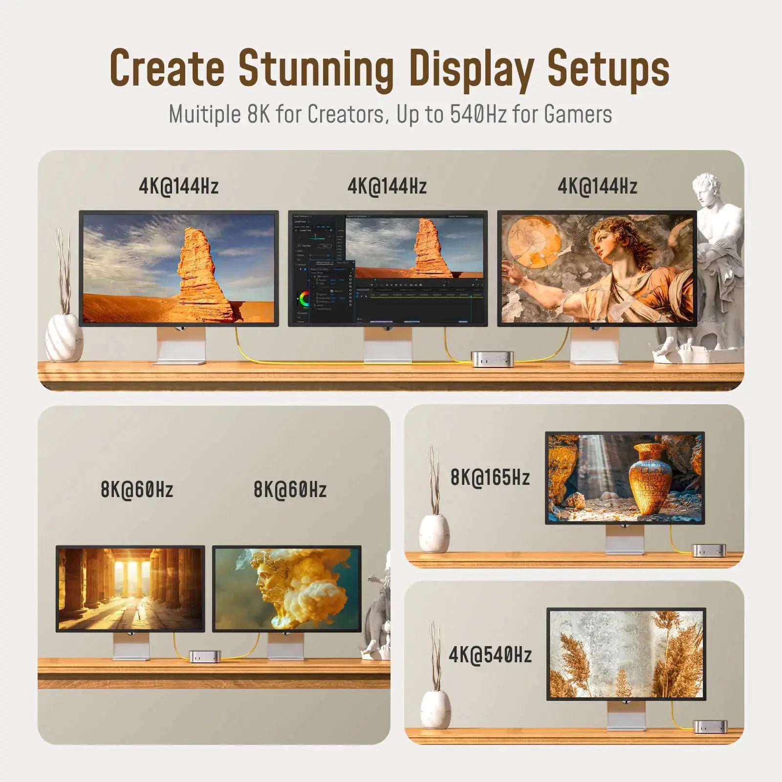 AOHI THE FUTURE Adonis USB4 2.0 240W USB-C to USB-C Cable 3.3FT (120Gbps/ 8K/ PD3.1/ Thunderbolt 5 Compatible) AOHi