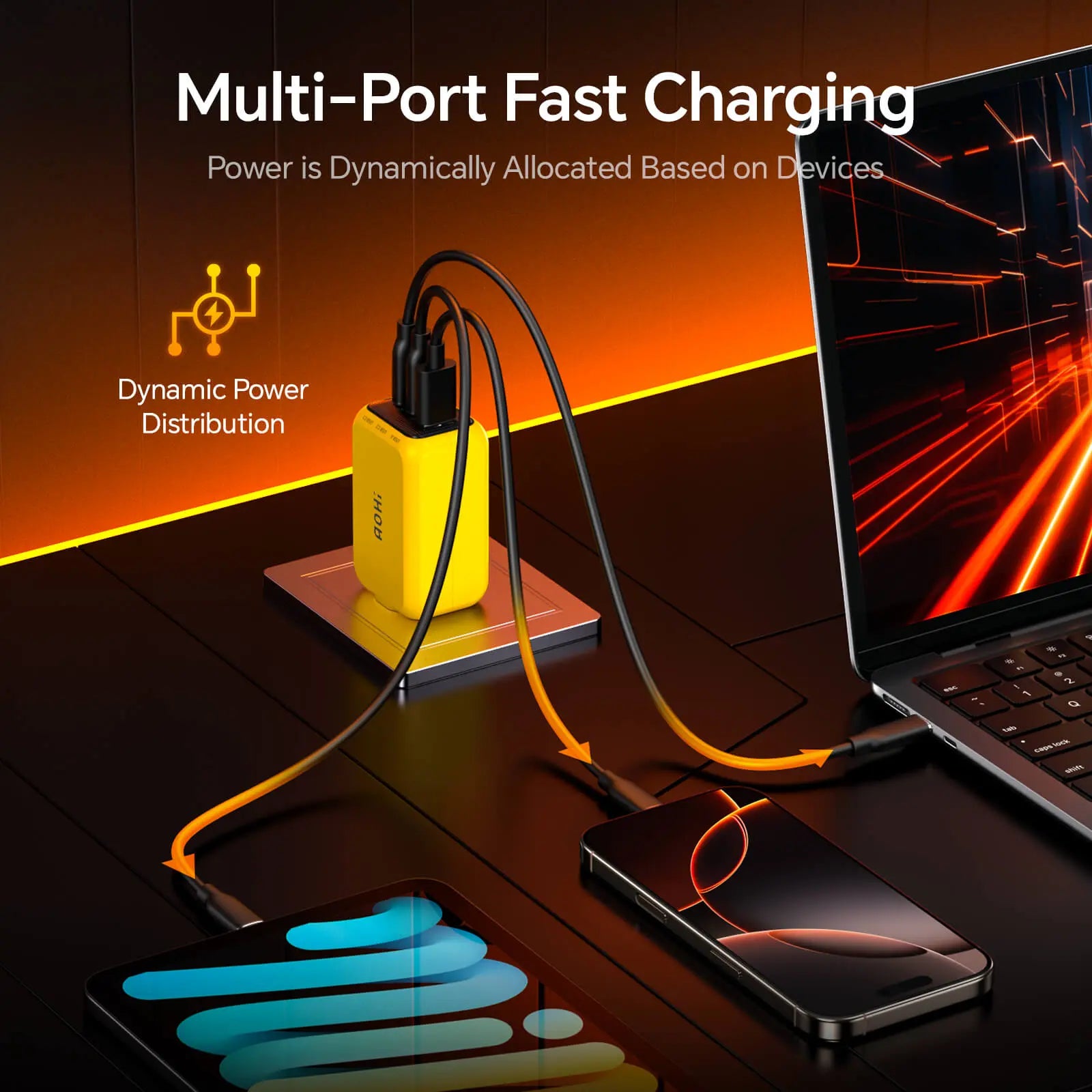 AOHI THE YOUTH PD/ PPS 65W GAN 3-Port Foldable Charger AODA INTERNATIONAL LIMITED