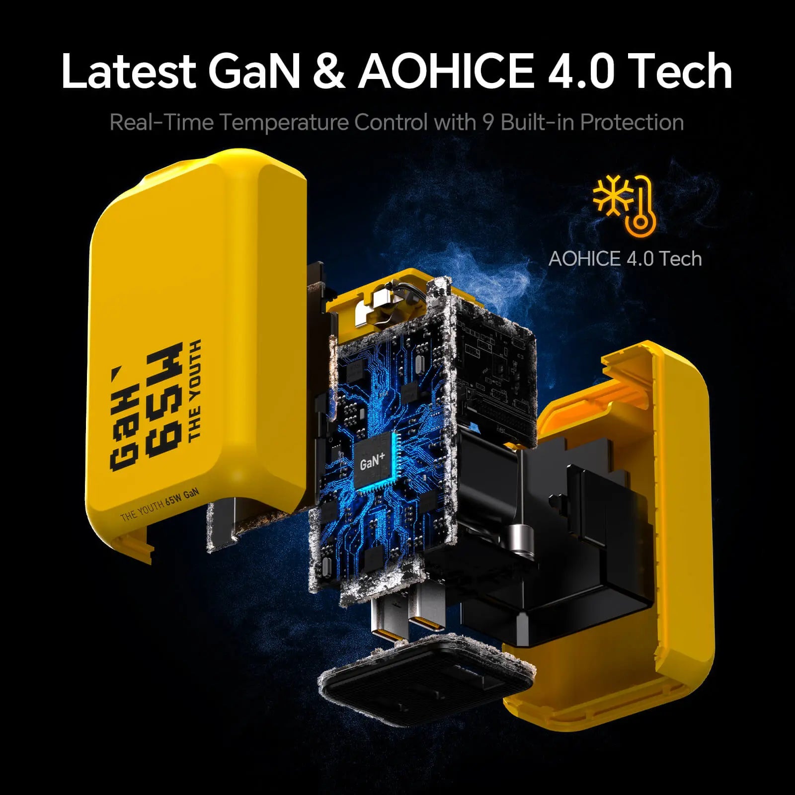 AOHI THE YOUTH PD/ PPS 65W GAN 3-Port Foldable Charger AODA INTERNATIONAL LIMITED