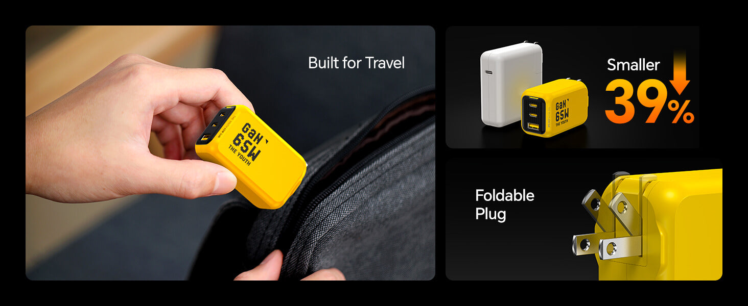 AOHI THE YOUTH PD PPS 65W GAN 3-Port Foldable Charger