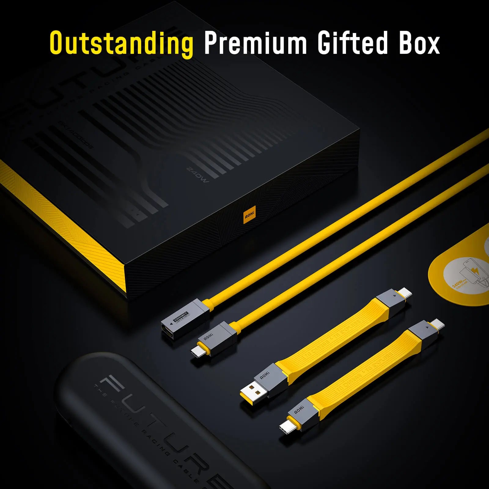 AOHI The Future 4-In-1 Splicable USB4 PD 3.1 Racing Cable Set (40Gbps/ 240W/ 8K)