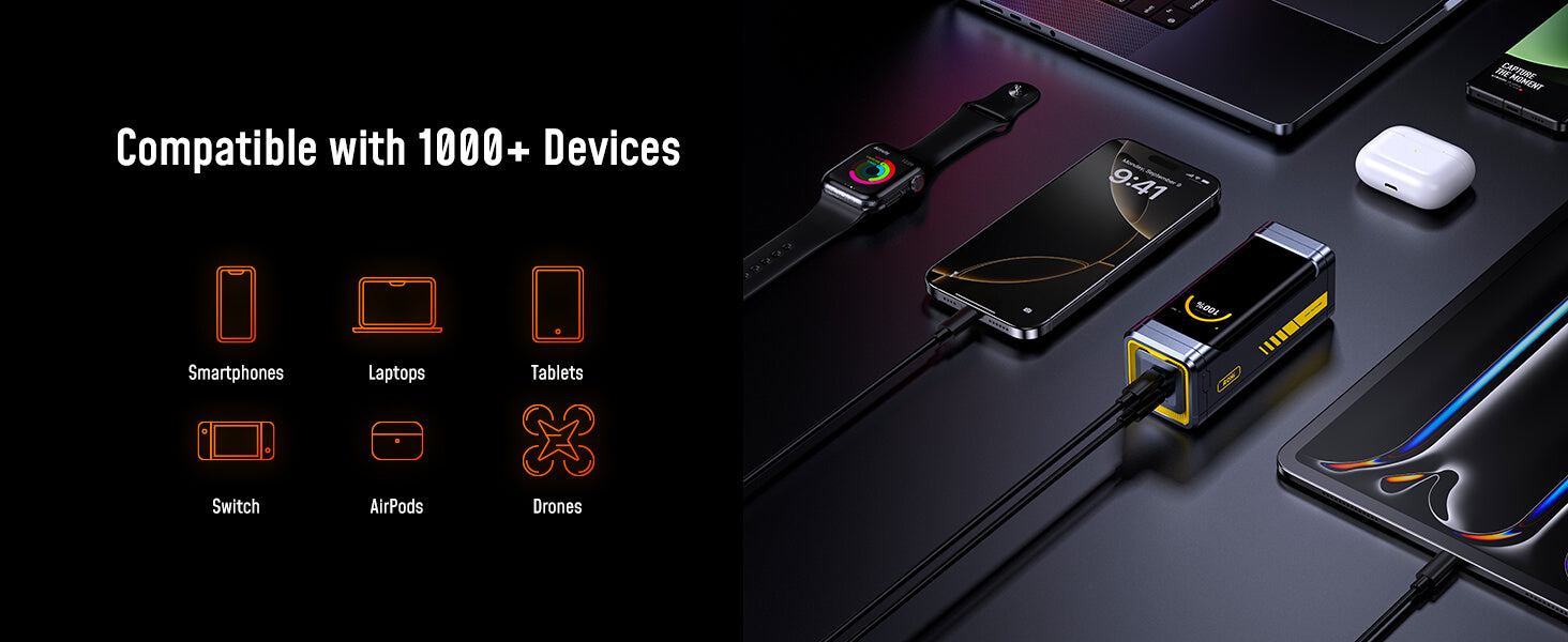 The FUTURE STARSHIP PRO PD 3.1 210W 10000mAh Power Bank with 140W USB-C to USB-C Cable