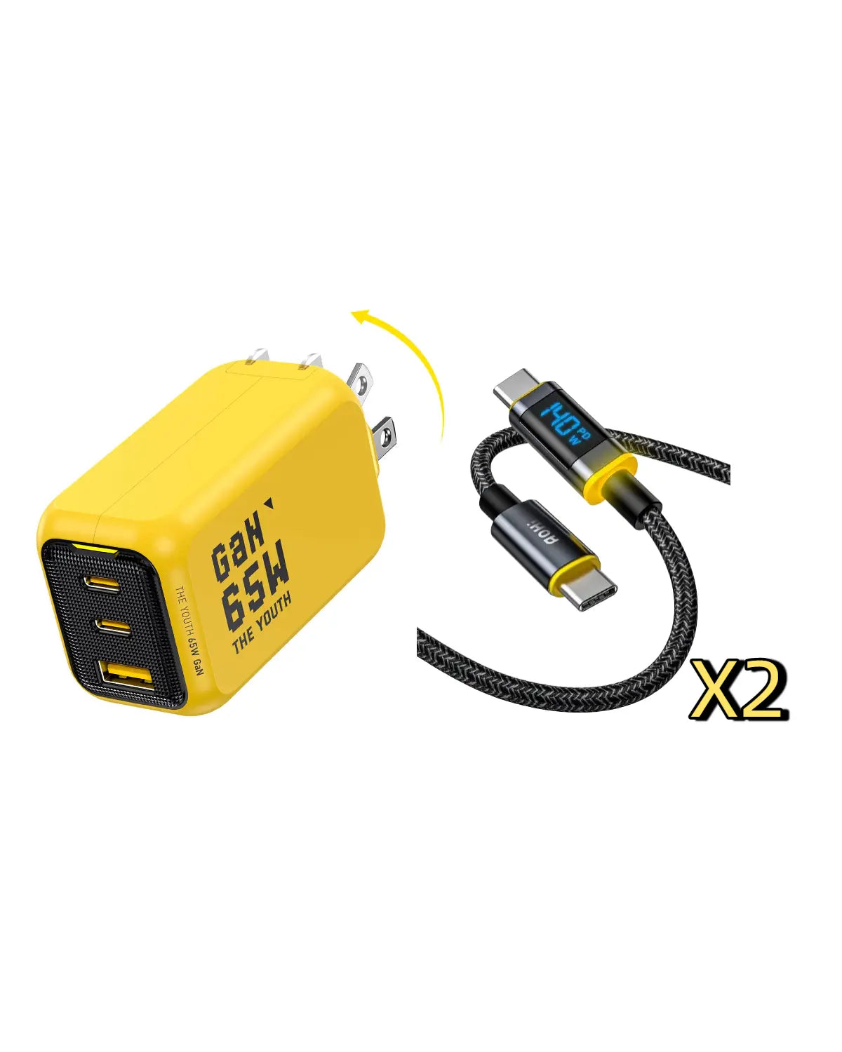 AOHI THE YOUTH PD/ PPS 65W GAN 3-Port Foldable Charger AODA INTERNATIONAL LIMITED