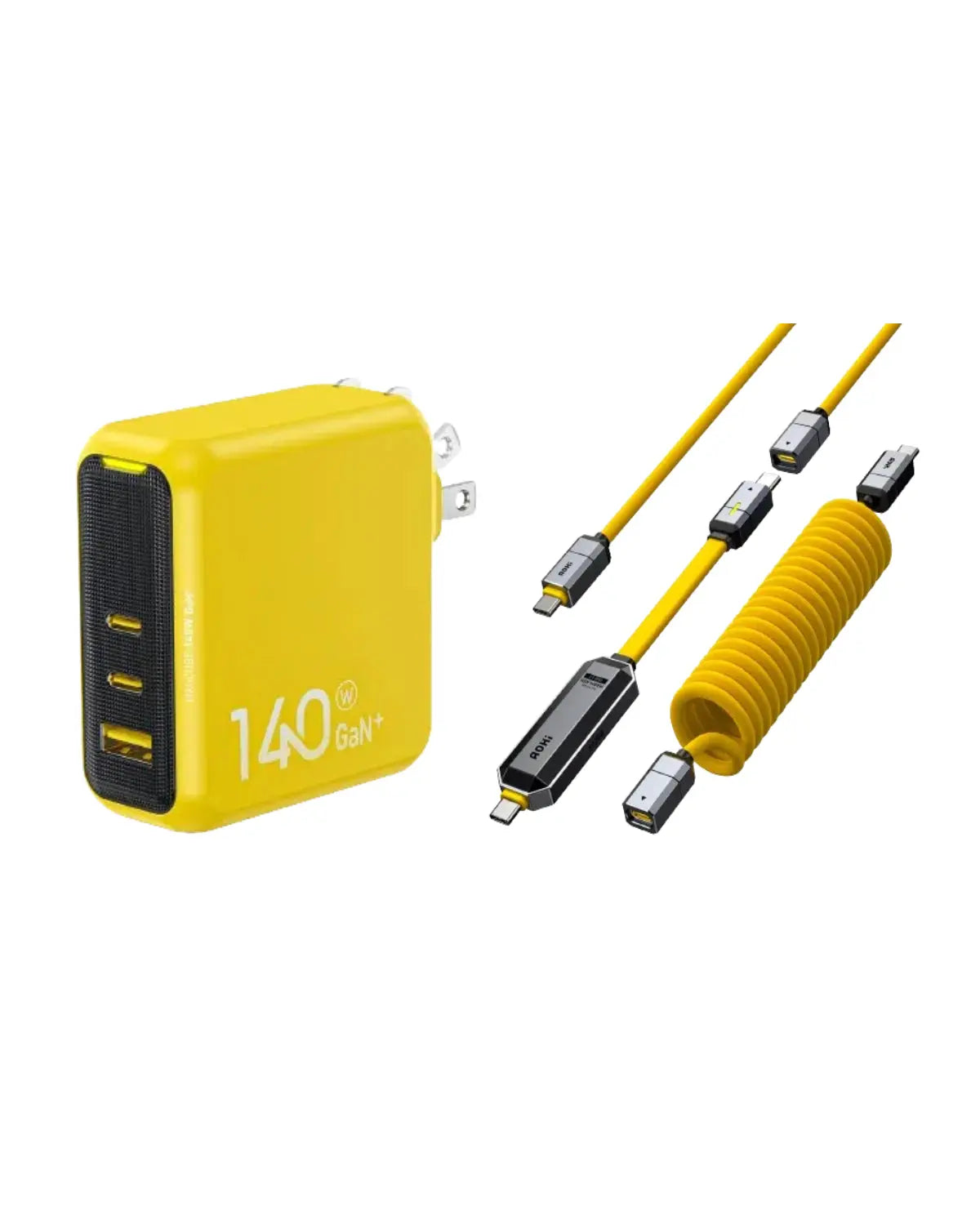AOHI  Magflash Charging & Data Storage Cable Set (512GB/ 240W/ 1000MB/s)with Magcube Pro 140W GaN+ Fast Charger AOHi
