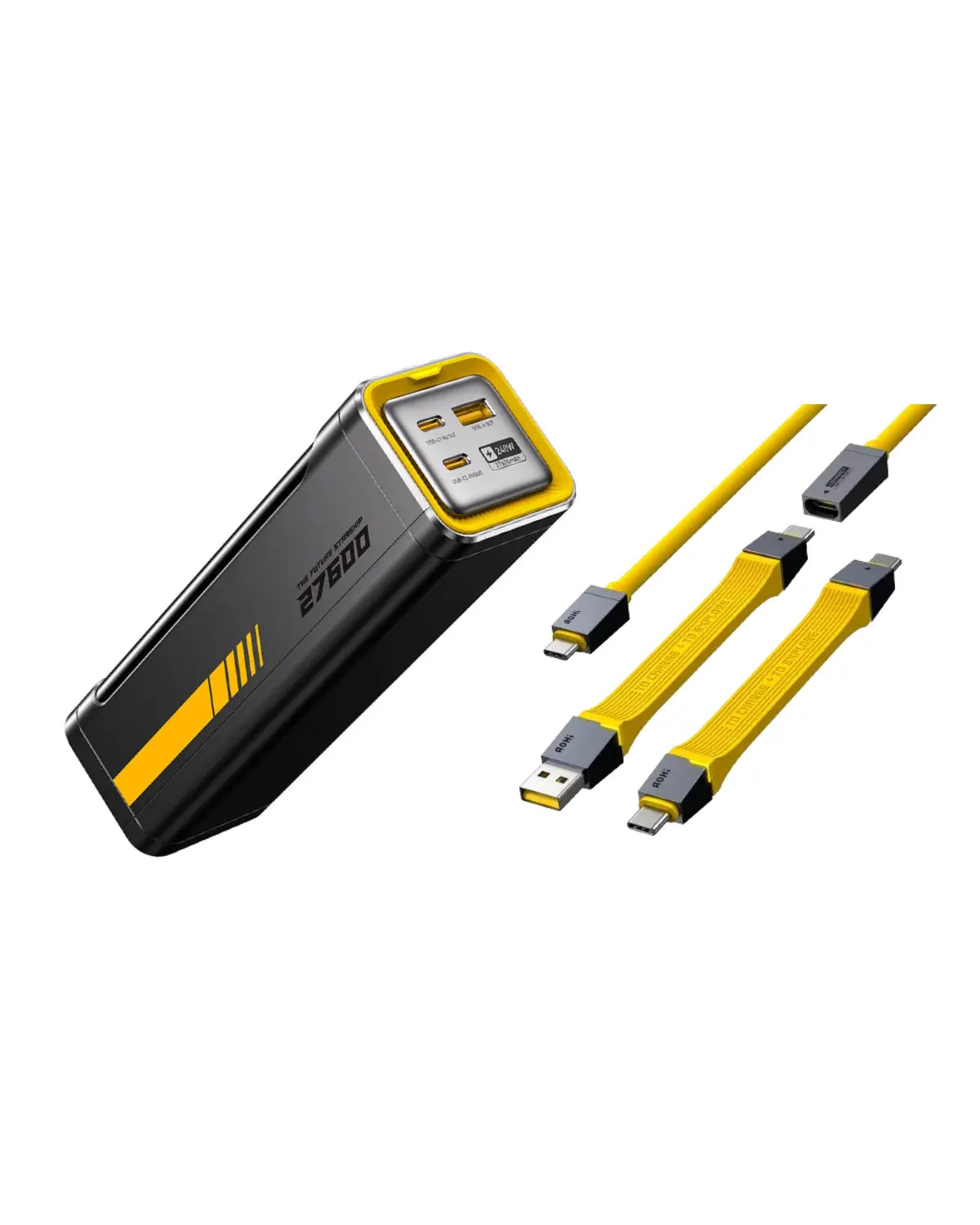AOHI The Future Starship 240W 27,600mAh LED Display Power Bank with USB4 PD 3.1 Racing Cable Set (40Gbps/ 240W/ 8K) AOHI