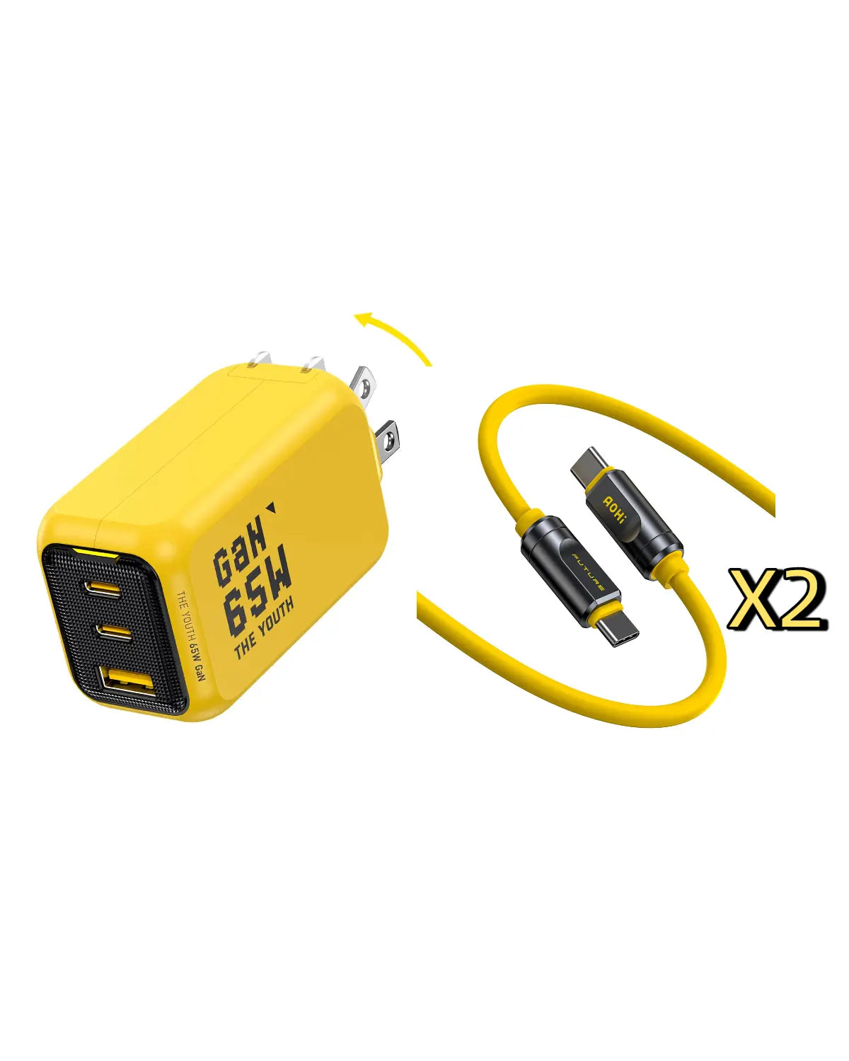 AOHI THE YOUTH PD/ PPS 65W GAN 3-Port Foldable Charger AODA INTERNATIONAL LIMITED