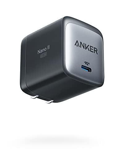 Anker USB C Charger, 715 Charger (Nano II 65W), GaN II PPS Fast Compact Foldable Charger for MacBook Pro/Air, Galaxy S20/S10, Dell XPS 13, Note 20/10+, iPhone 13/Pro/Mini, iPad Pro, Pixel, and More