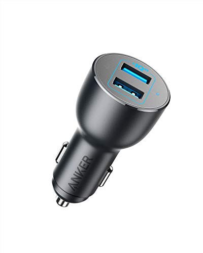 Anker Car Charger, 36W Metal Dual USB Car Charger Adapter, PowerDrive III 2-Port 36W Alloy for Galaxy S20/ S20+/ S10/ S10e/ S10+, iPhone 11/11 Pro/ 11 Pro Max/XR, iPad Pro, and More