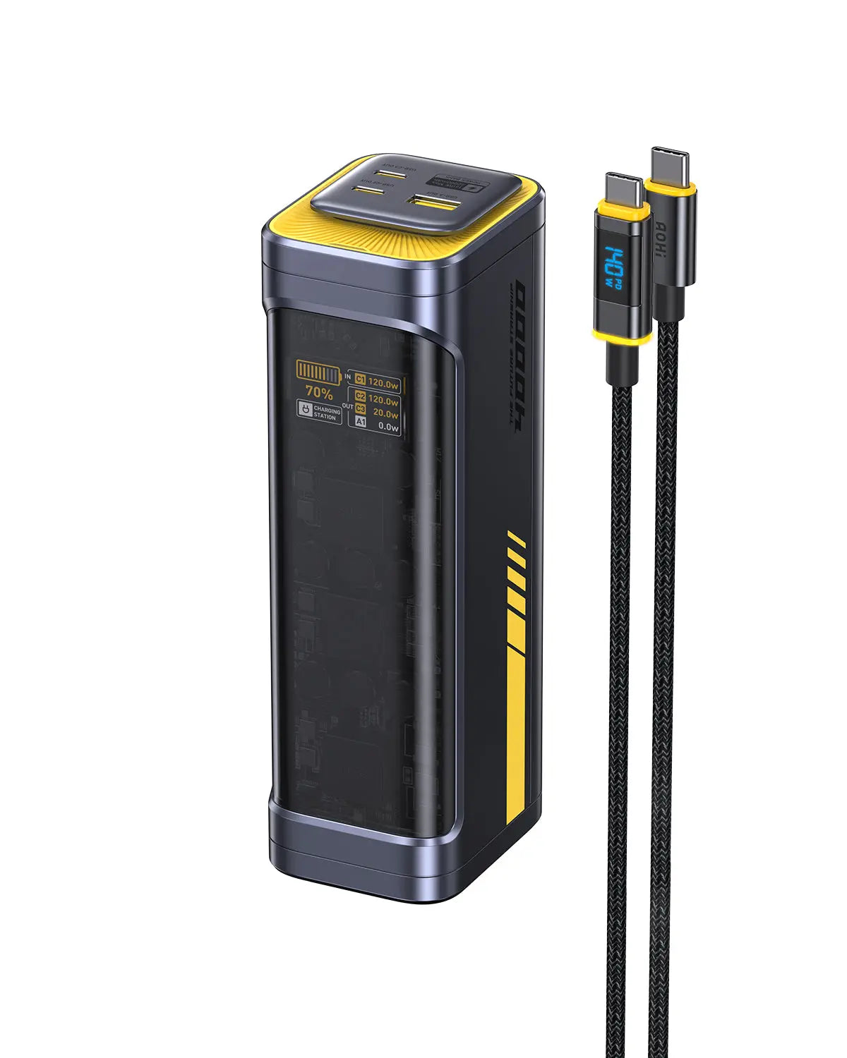 AOHI Starship 40,000mAh Power Bank 140W Charger with 3FT C-C Cable AOHI