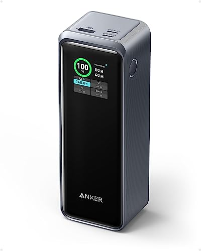 Anker Prime Power Bank, 27,650mAh 3-Port 250W Portable Charger (99.54Wh) Smart App, Compatible with MacBook Pro/Air, iPhone 15/14/13 Series, Samsung, Dell, and More (Charging Base Not Included)