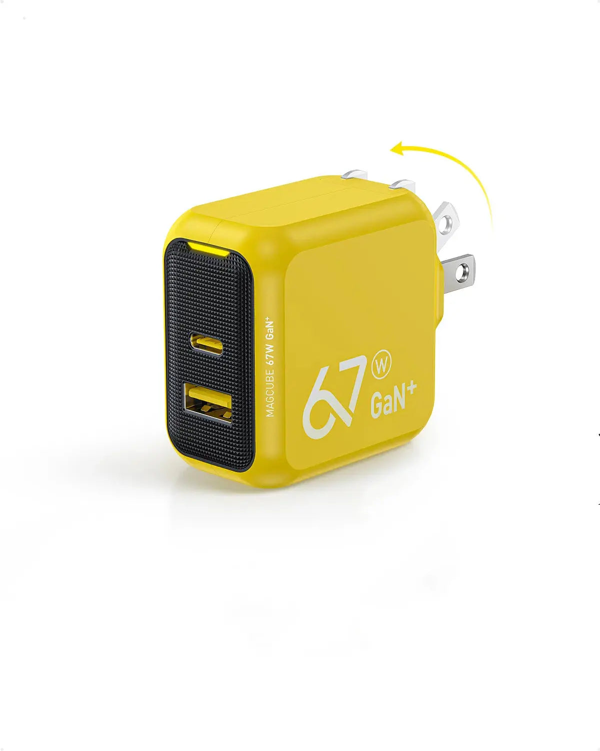AOHI Magcube 67W Dual-Port Foldable GaN Charger with LED Cable (Yellow/Black) AOHI Tech