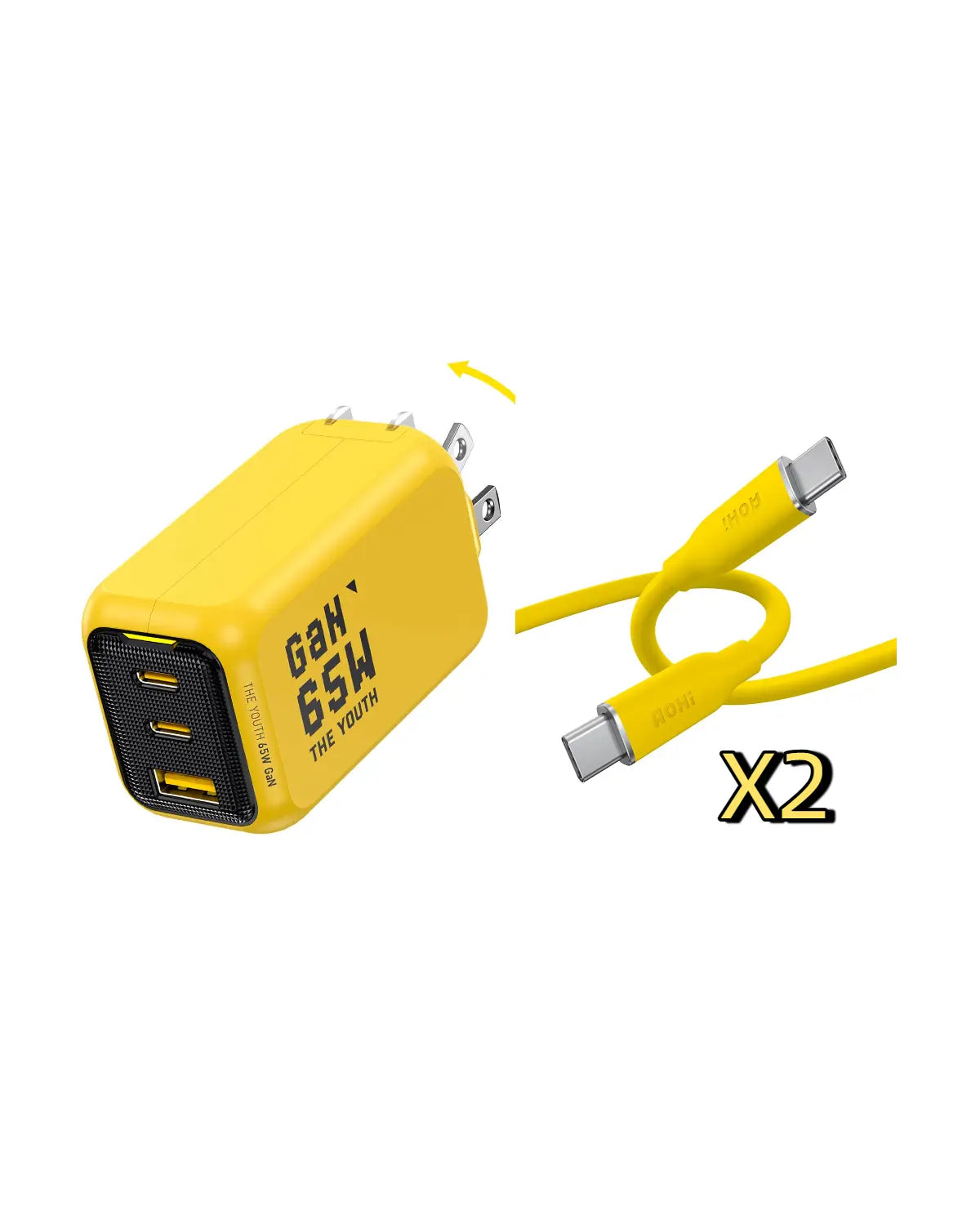 AOHI THE YOUTH PD/ PPS 65W GAN 3-Port Foldable Charger AODA INTERNATIONAL LIMITED