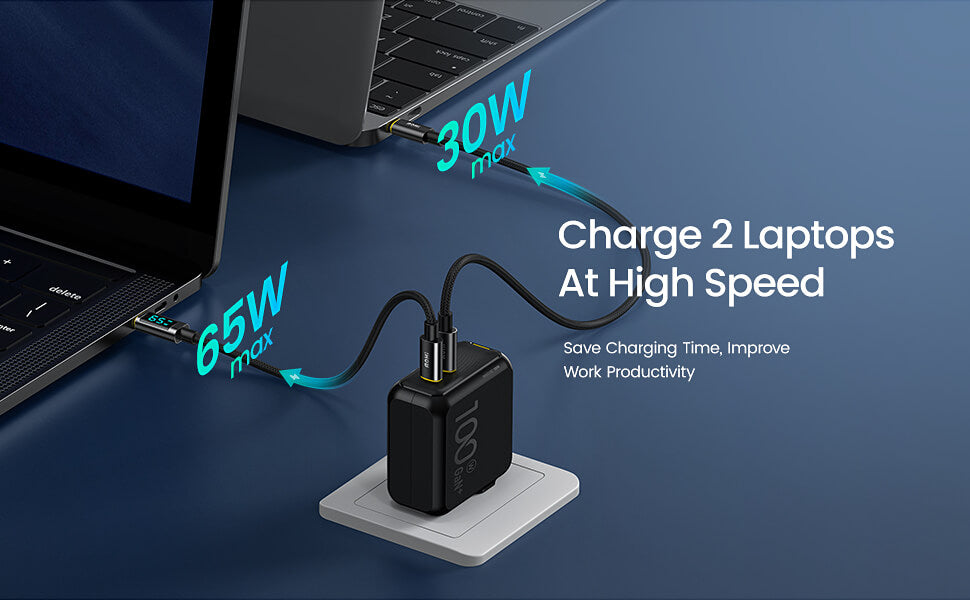 AOHI Magcube 100W Foldable Fast Charger Set with LED Cable