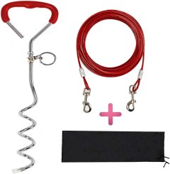 Snagle Paw Dog Yard Stake with Tie Out Cable